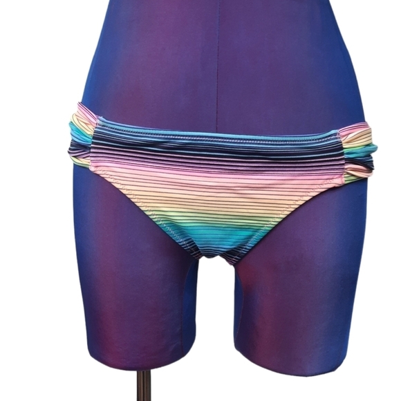 Victoria's Secret Pastel Rainbow Striped Bikini Bottom‎ Size Small Women's - Picture 2 of 6